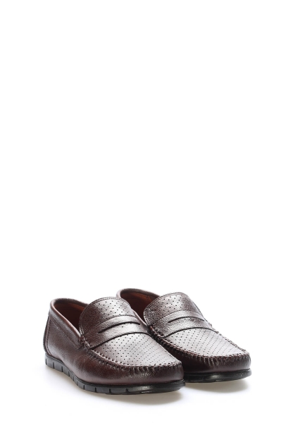 Tugerdi Kahve Hakiki Deri Kauçuk Taban Kaliteli Loafar Günlük Erkek Ayakkabı TG09628131201221028