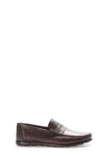 Tugerdi Kahve Hakiki Deri Kauçuk Taban Kaliteli Loafar Günlük Erkek Ayakkabı TG09628131201221028