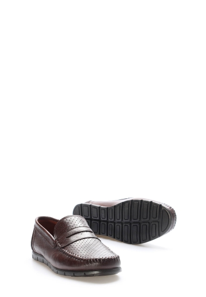 Tugerdi Kahve Hakiki Deri Kauçuk Taban Kaliteli Loafar Günlük Erkek Ayakkabı TG09628131201221028