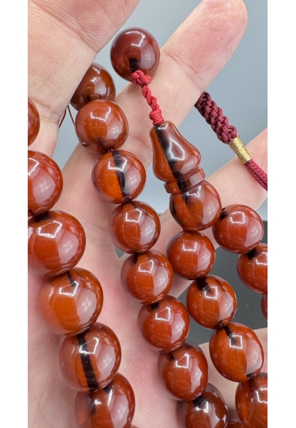 Tugerdi Miş Miş 69 Gr Eski Döküm Rüzgar Gülü Hareli Sıkma Kehribar Tespih TGETES600606