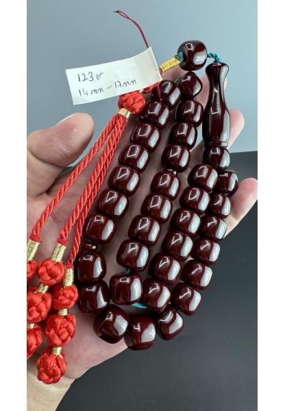 Tugerdi Vişne 123 Gr Püsküllü Eski Döküm Rüzgar Gülü Hareli Sıkma Kehribar Tespih TGETES600644