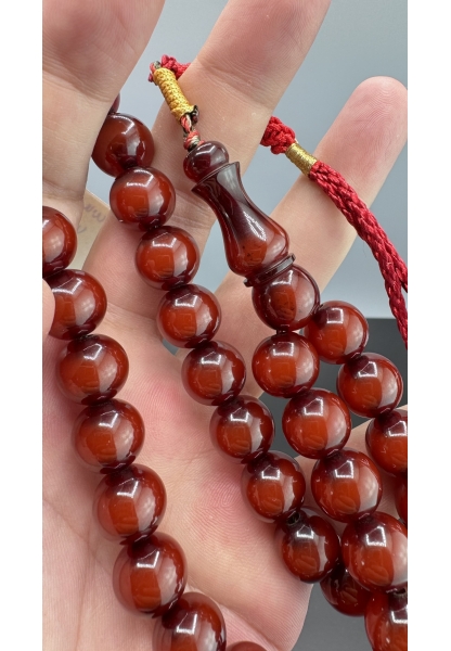 Tugerdi Vişne 49 Gr Eski Döküm Sürmeli Hareli Sıkma Kehribar Tespih TGETES600601