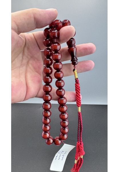 Tugerdi Vişne 49 Gr Eski Döküm Sürmeli Hareli Sıkma Kehribar Tespih TGETES600601