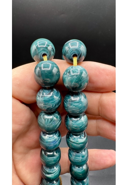 Tugerdi Firfirik Hare Koleksiyonluk Turkuaz 83 Gr Faturan Sıkma Kehribar Tespih AHTES2517