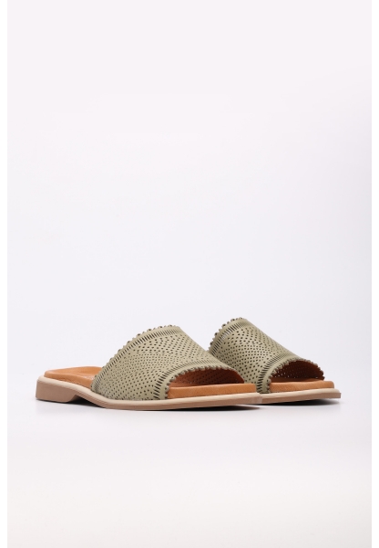 Tugerdi Avakado Hakiki Deri Hafif Taban Kaliteli Kadın Terlik TG099722611614