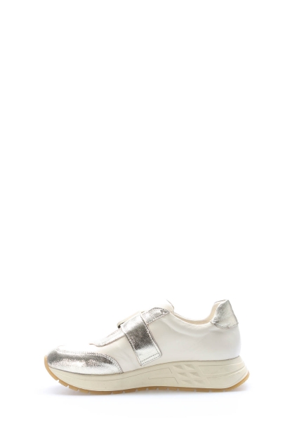 Tugerdi Bej Altın Hakiki Deri Kemerli Termo Taban Kaliteli Kadın Casual Ayakkabı TG0901026181213