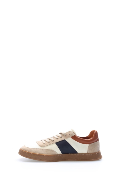 Tugerdi Bej Beyaz Siyah Hakiki Deri Termo Taban Bağcıklı Kaliteli Erkek Casual Ayakkabı TG0972313214442