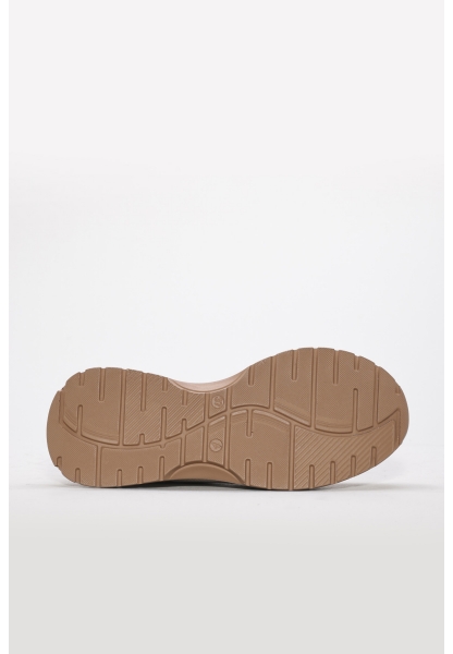 Tugerdi Bej İçi Dışı Hakiki Deri Bağcıklı Termo Taban Kadın Spor Ayakkabı TG091692616723