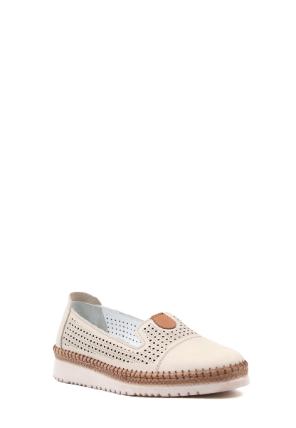 Tugerdi Bej Hakiki Deri Rahat Taban Kaliteli Tarz Kadın Günlük Ayakkabı TG091392615411