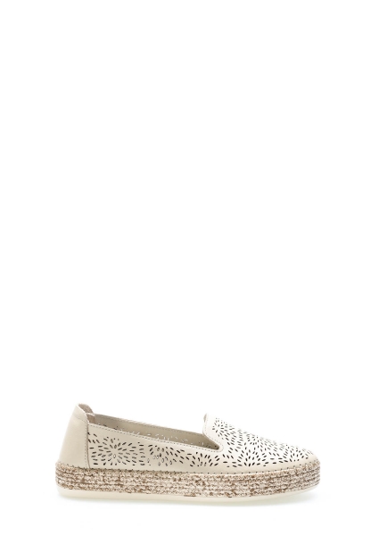 Tugerdi Bej Hakiki Deri Hafif Taban Kaliteli Kadın Casual Ayakkabı TG091392612411