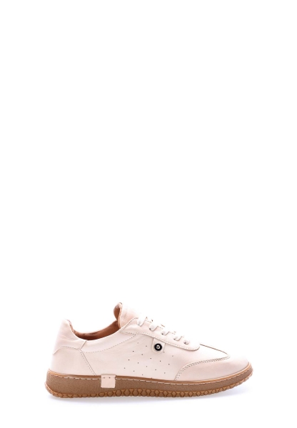 Tugerdi Bej İçi Dışı Hakiki Deri Bağcıklı Termo Taban Kaliteli Kadın Casual Ayakkabı TG092462612413