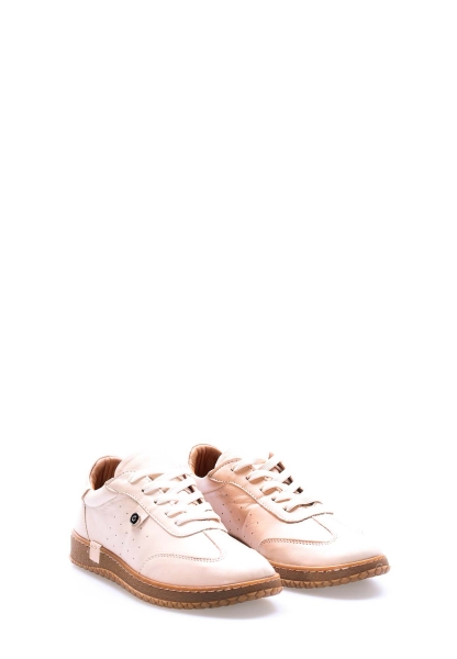 Tugerdi Bej İçi Dışı Hakiki Deri Bağcıklı Termo Taban Kaliteli Kadın Casual Ayakkabı TG092462612413