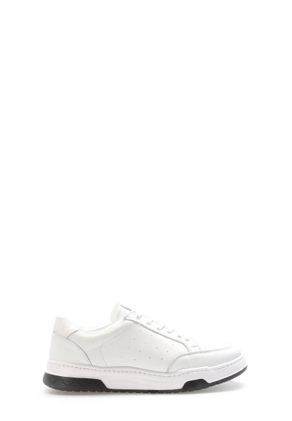 Tugerdi Beyaz Hakiki Deri Termo Taban Bağcıklı Erkek Casual Ayakkabı TG0995113131316