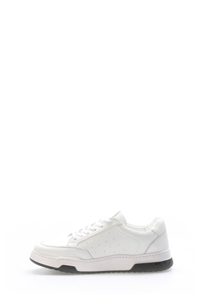 Tugerdi Beyaz Hakiki Deri Termo Taban Bağcıklı Erkek Casual Ayakkabı TG0995113131316