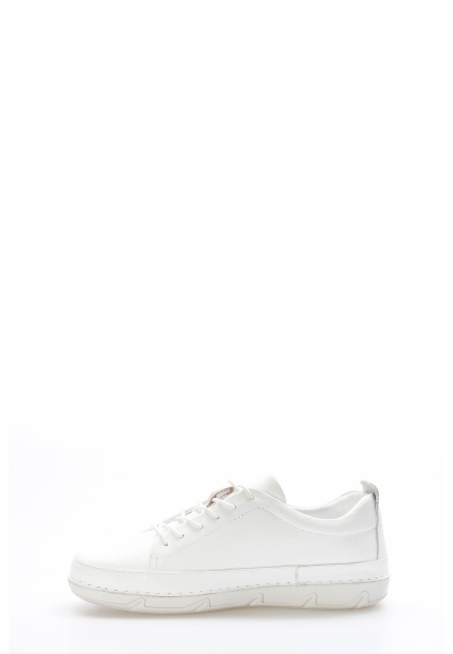 Tugerdi Beyaz Hakiki Deri Beyaz Termo Taban Bağcıklı Kadın Casual Ayakkabı TG0916026111360