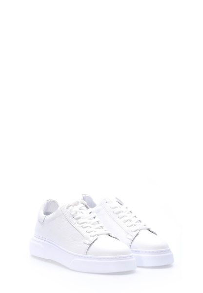 Tugerdi Beyaz Hakiki Deri Hafif Taban Bağcıklı Erkek Casual Ayakkabı TG094011311187