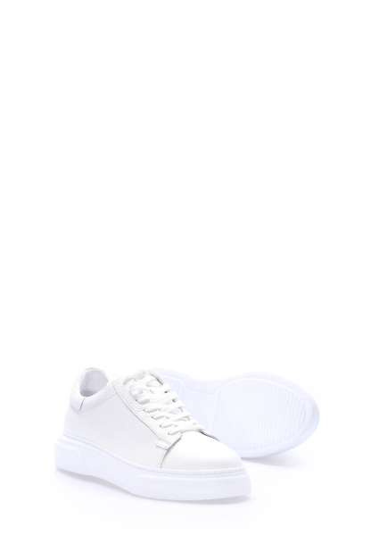 Tugerdi Beyaz Hakiki Deri Hafif Taban Bağcıklı Erkek Casual Ayakkabı TG094011311187