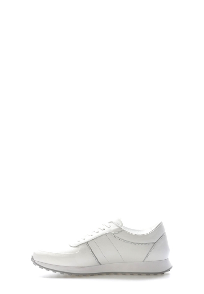 Tugerdi Beyaz Hakiki Deri Termo Taban Bağcıklı Erkek Spor Ayakkabı TG09951131966