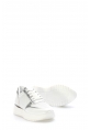 Tugerdi Beyaz Gümüş Hakiki Deri Termo Taban Bağcıklı Günlük Kadın Ayakkabı TG0975726125492