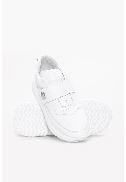 Tugerdi Beyaz İçi Dışı Hakiki Deri Cırtlı Hafif Taban Günlük Kadın Ayakkabı TG0913626191420