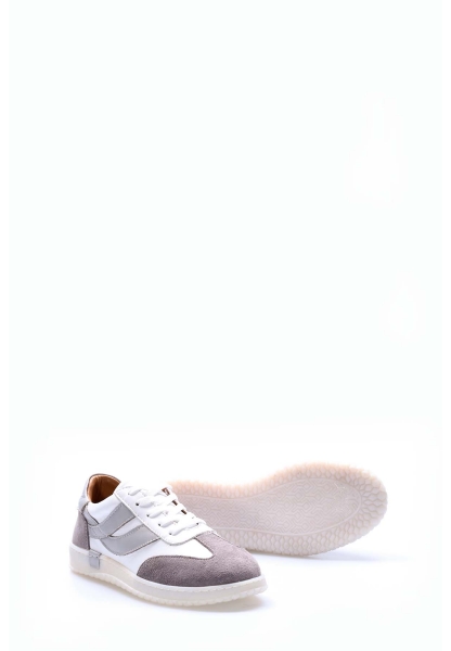 Tugerdi Beyaz Hakiki Deri Bağcıklı Termo Taban Günlük Kadın Ayakkabı TG092462612414