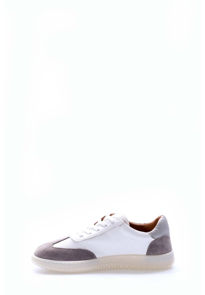 Tugerdi Beyaz Hakiki Deri Bağcıklı Termo Taban Günlük Kadın Ayakkabı TG092462612414