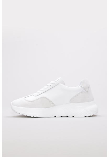 Tugerdi Beyaz İçi Dışı Hakiki Deri Beyaz Hafif Taban Bağcıklı Kadın Spor Ayakkabı TG099822611460