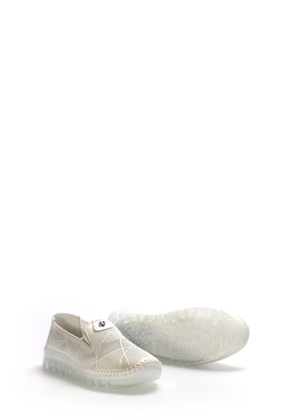 Tugerdi Beyaz İçi Dışı Hakiki Deri Jel Taban Kadın Casual Ayakkabı TG0941926530