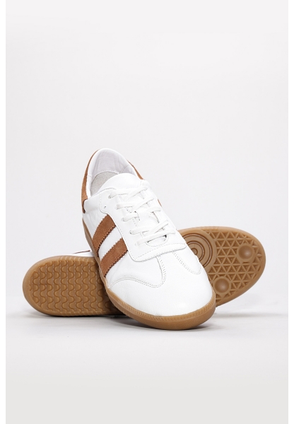 Tugerdi Beyaz Taba Hakiki Deri Termo Taban Bağcıklı Erkek Casual Ayakkabı TG09154131811