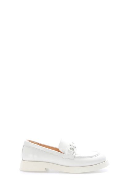 Tugerdi Ekru Hakiki Deri Tipu Taban Tokalı Günlük Kadın Ayakkabı TG09210261516