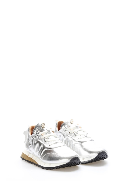 Tugerdi Gümüş Hakiki Deri Bağcıklı Termo Taban Kaliteli Kadın Casual Ayakkabı TG09167261400873