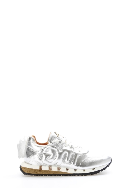 Tugerdi Gümüş Hakiki Deri Bağcıklı Termo Taban Kaliteli Kadın Casual Ayakkabı TG09167261400873