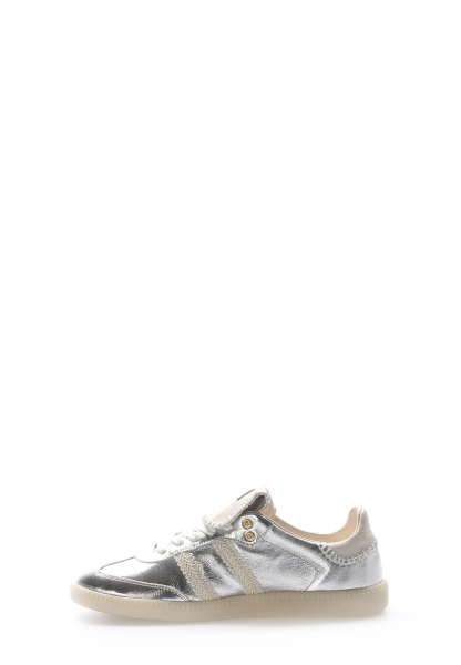 Tugerdi Gümüş Hakiki Deri Termo Taban Bağcıklı Kaliteli Kadın Casual Ayakkabı TG0916726100698