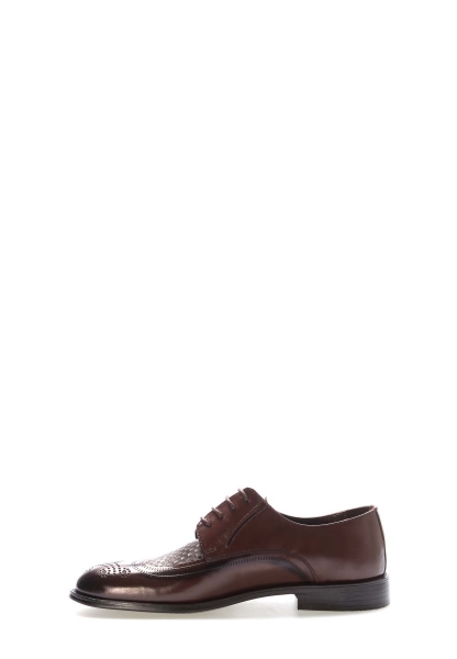 Tugerdi Kahve Hakiki Deri Neolit Taban Bağcıklı Klasik Erkek Ayakkabı TG09218131816