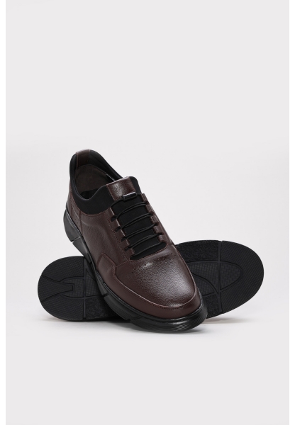 Tugerdi Kahve İçi Dışı Hakiki Deri Termo Taban Bağcıklı Günlük Erkek Ayakkabı TG09126131547