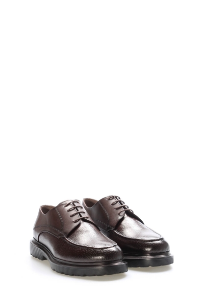 Tugerdi Kahve İçi Dışı Hakiki Deri Eva Taban Bağcıklı Klasik Erkek Ayakkabı TG0974113124431