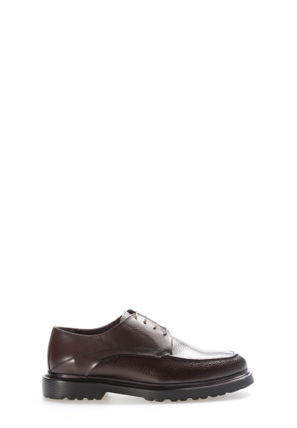 Tugerdi Kahve İçi Dışı Hakiki Deri Eva Taban Bağcıklı Klasik Erkek Ayakkabı TG0974113124431