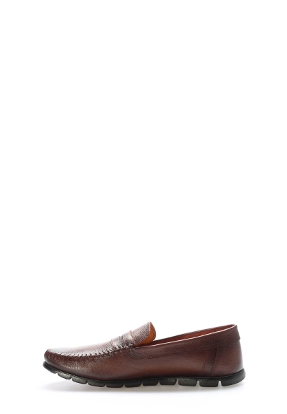 Tugerdi Kahve İçi Dışı Hakiki Deri Kauçuk Taban Kaliteli Erkek Loafer Günlük Ayakkabı TG0962813530
