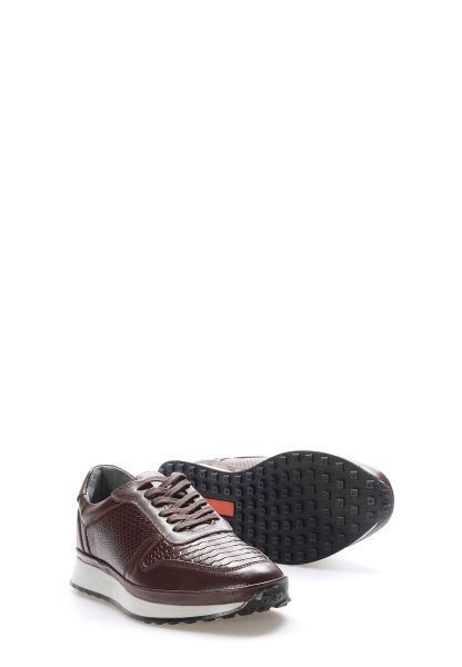 Tugerdi Kahve Hakiki Deri Bağcıklı Termo Taban Kaliteli Erkek Spor Ayakkabı TG0995113165302011223