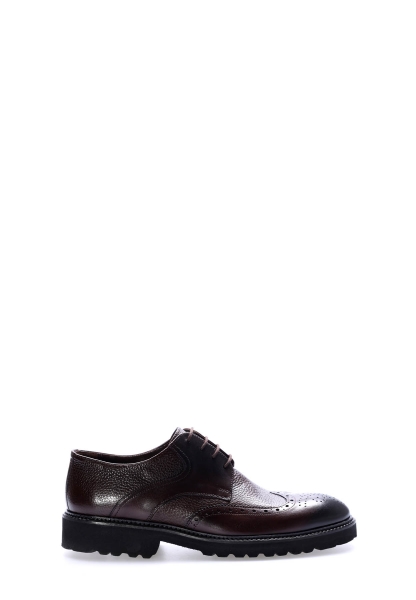 Tugerdi Kahve İçi Dışı Hakiki Deri Bağcıklı Eva Taban Erkek Klasik Ayakkabı TG092371311035