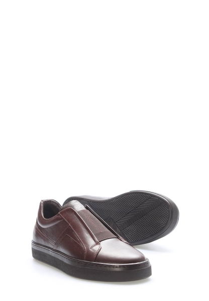 Tugerdi Kahve İçi Dışı Hakiki Deri Lastikli Kauçuk Taban Kaliteli Erkek Günlük Ayakkabı TG09819131635