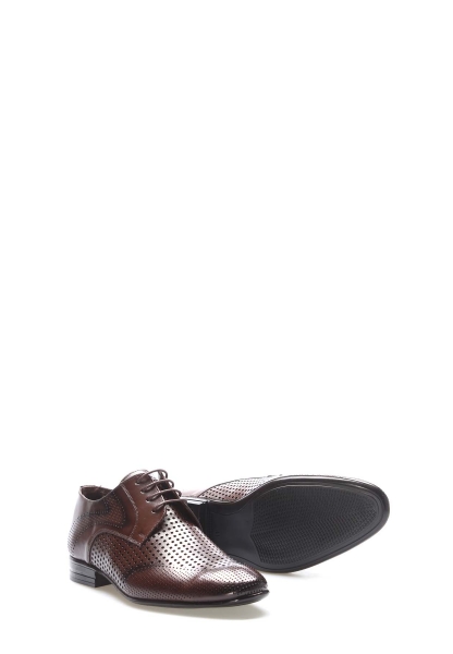 Tugerdi Kahve İçi Dışı Hakiki Deri Neolit Taban Bağcıklı Klasik Erkek Ayakkabı TG09218131912