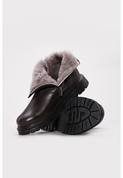 Tugerdi Kahve İçi Dışı Hakiki Deri Kauçuk Taban Fermuarlı Klasik Erkek Bot TG0921411131665