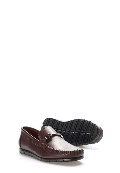 Tugerdi Kahva İçi Dışı Hakiki Deri Kauçuk Taban Tokalı Erkek Loafer Günlük Ayakkabı TG0962813516
