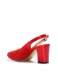 Tugerdi Hakiki Deri Kırmızı Jurdan Taban Kalın Topuklu Şık Kadın Ayakkabı TG09064261665
