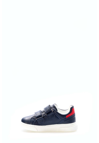 Tugerdi Lacivert İçi Dışı Hakiki Deri Termo Taban Bantlı Kız Çocuk Casual Ayakkabı TG096122411285