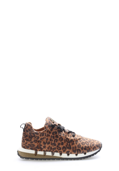 Tugerdi Leopar Hakiki Deri Bağcıklı Termo Taban Kaliteli Kadın Casual Ayakkabı TG09167261400873