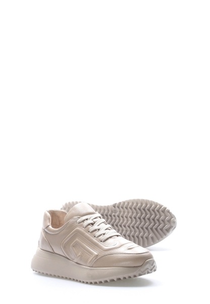 Tugerdi Silver Hakiki Deri Hafif Taban Bağcıklı Kadın Casual Ayakkabı TG09136261917