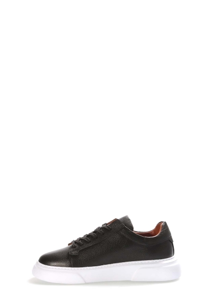 Tugerdi Siyah İçi Dışı Hakiki Deri Beyaz Hafif Taban Bağcıklı Kaliteli Erkek Casual Ayakkabı TG094011311187