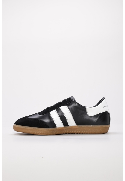 Tugerdi Siyah-Beyaz Hakiki Deri Termo Taban Bağcıklı Erkek Casual Ayakkabı TG09154131811